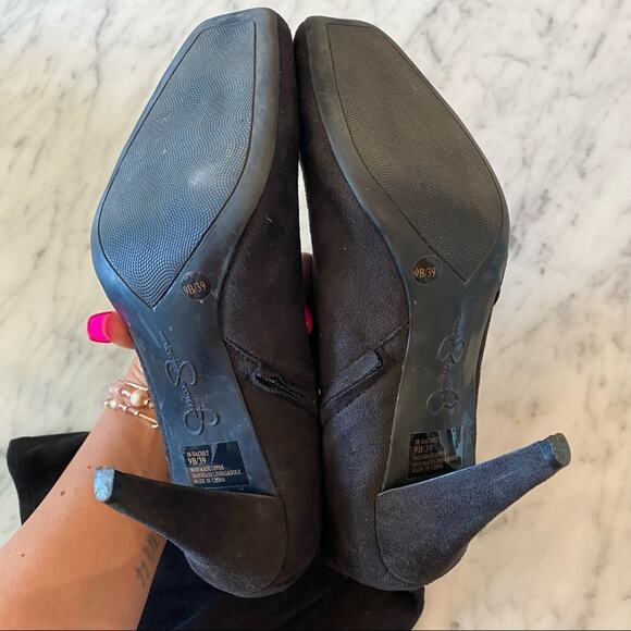 Jessica Simpson Women's Black Micro Suede Zip Up Boots w/Bow Detail Size 9 - Picture 9 of 16
